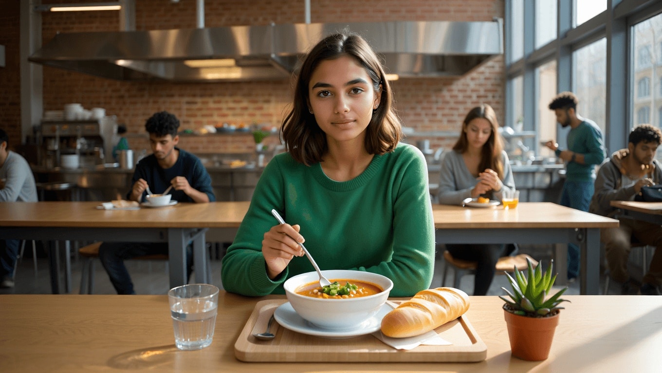 Società         
      A Parigi c’è una mensa per aiutare gli studenti che hanno pochi soldi e pochi amici      
        Si chiama La Cop1ne e propone esclusivamente cucina vegetariana, un menù costa 3 euro.