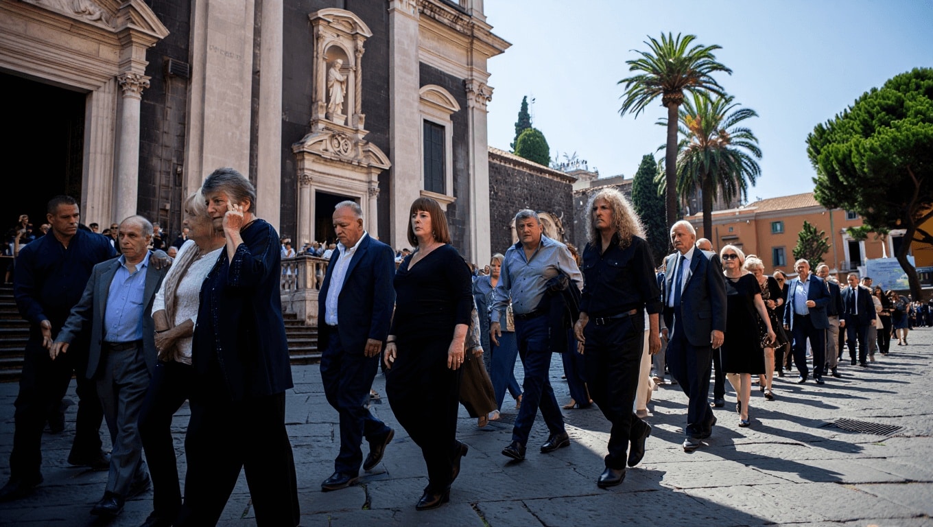 Funerali di Salvatore Raciti: Catania piange il marito di Susy Fuccillo, morto a 41 anni