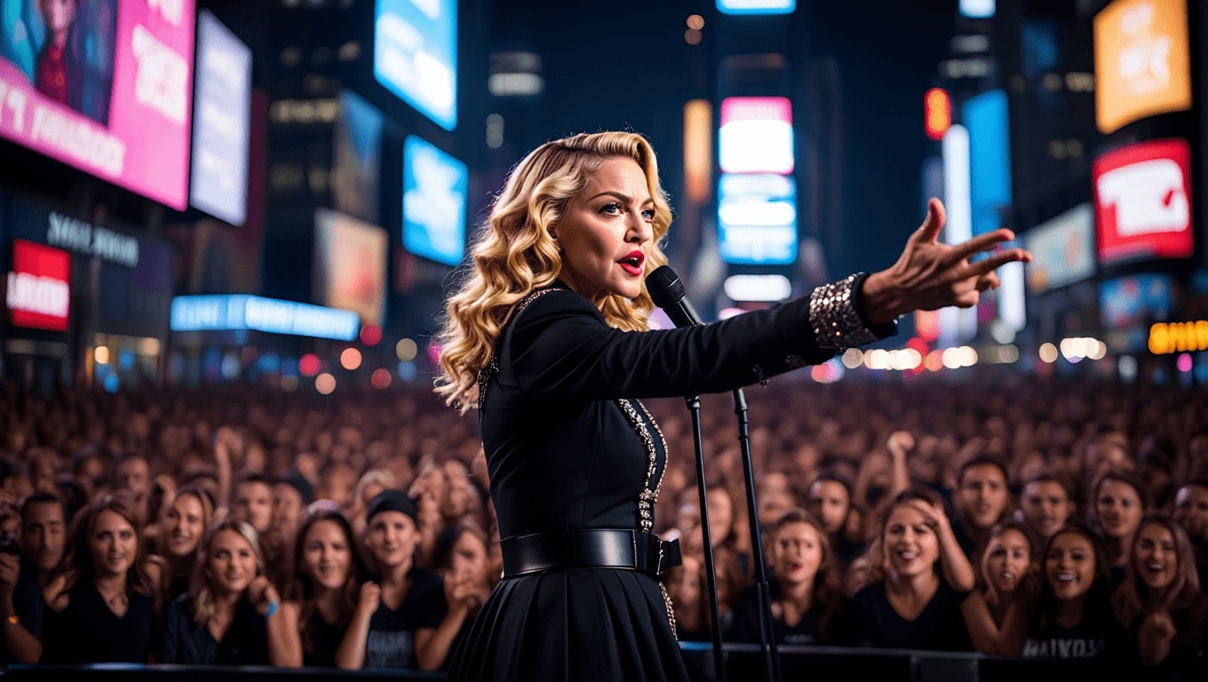 Madonna infiamma Times Square, concerto da brivido in attesa del nuovo album